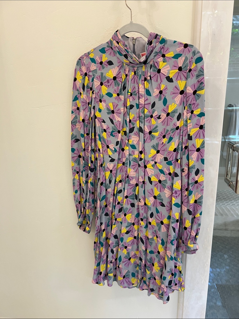 kate spade Lavender Floral Long-Sleeve Mini Dress